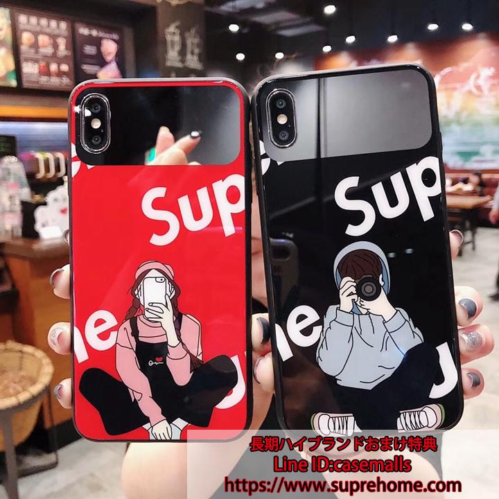 人気 iphonexs ケース supreme 鏡付き 恋人用