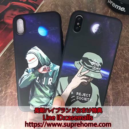 夜光 SUPREME STUSSY コラボ iPhoneX ケース