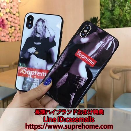 iPhoneXs MAXガラスケース supreme セクシー