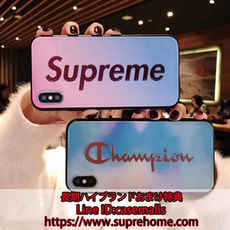 iphonexs max ケース supreme champion シンプル風