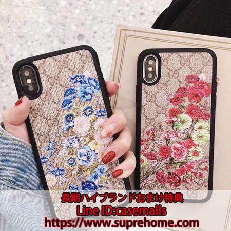 gucci グッチ iphonexs ケース 花 浮き彫り レザー製