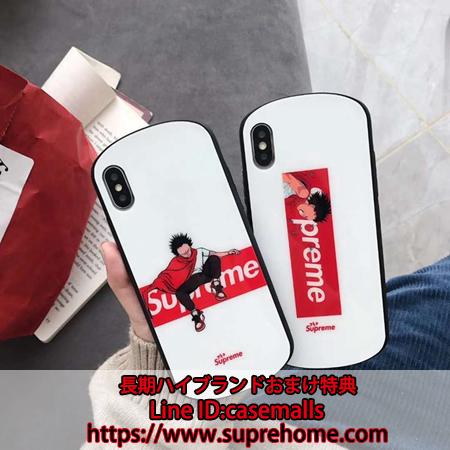 supreme iPhonexs maxケース 弧型 シュプリーム ガラス製スマホケース