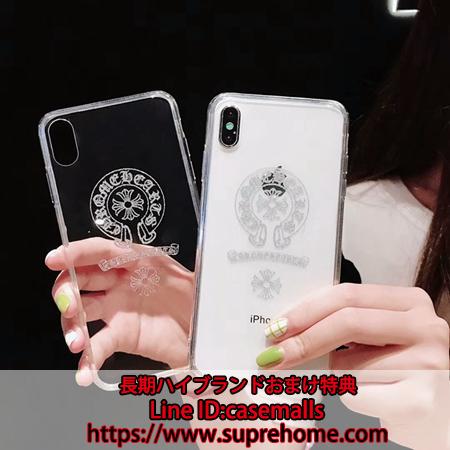 クロムハーツ iPhoneXS ケース Chrome Hearts  強化ガラス製 透明的