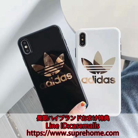 adidas iphonexr ケース お洒落 アディダス iphonexs max ケース 金メッキ