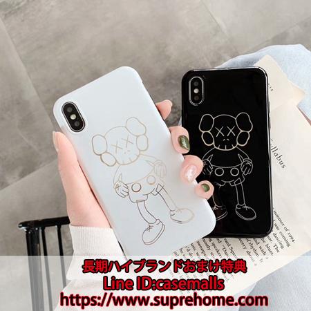 カウズ iPhonexs max ケース ブラック ホワイト アイフォンxs カバー KAWS