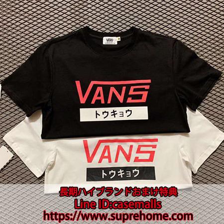 VANS Tシャツ ホワイト ブラック TOKYO ヴァンズ トップス ペア風 トウキョウ
