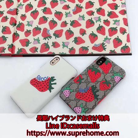 スマホケース GUCCI風 iPhoneXS MAX ケース 苺 グッチ iphonexsケース 可愛