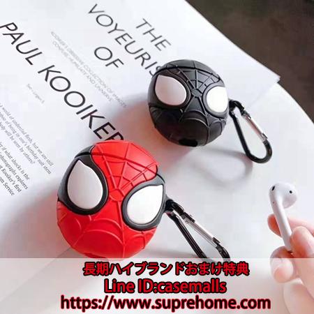 Airpods ケース 立体的 スパイダーマン カッコイイ カラビナ付き エアーポッズ専用