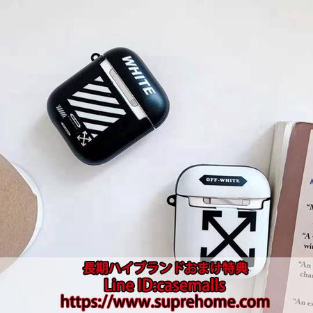 off white イヤホンケース airpods用 充電対応 オフホワイト エアーポッズ収納