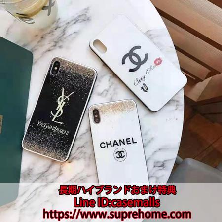 シャネル iPhoneXsケース 背面ガラス