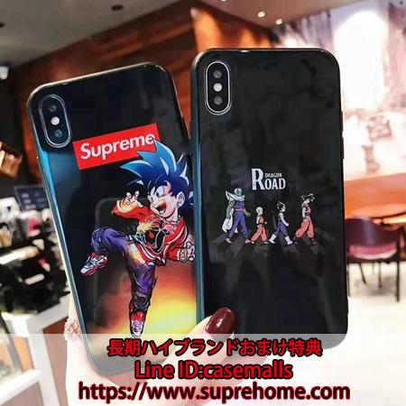supreme  輝き白い背面ガラスiPhoneXケース
