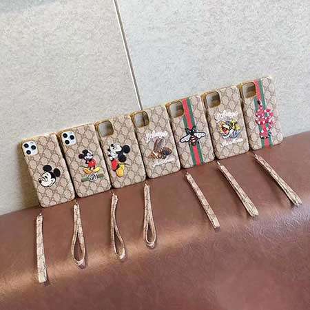  可愛い 蜂柄 ミッキー柄 カバー GUCCI アイフォン8/7s 刺繍カバー