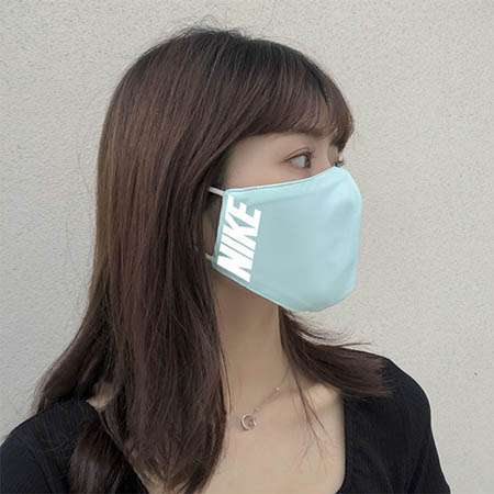 NIKE マスク 立体 洗える 定番ロゴ ナイキ風 アイスシルクコットン 通気 紫外線保護 男女兼用 フェイスマスク 青いマスク ふつうサイズ ブルー​ 蛍光イエローマスク代金引換をご利用できます
