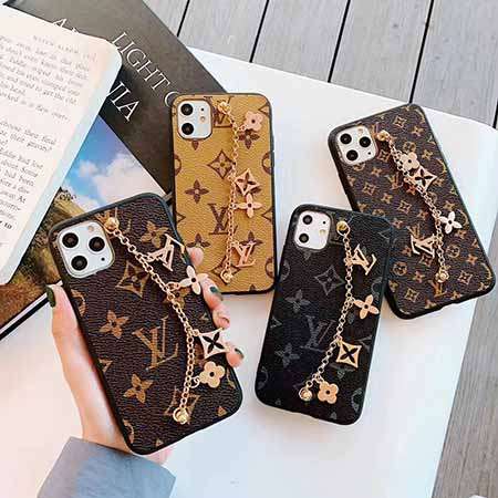 ヴィトン iphoneケース コピー LV iphone12カバー 光沢感 皮革製 大人気 ブランド柄 iphone12proケース 若い人気 タイド  チェーン付き iphone12pro max携帯ケース 代金引換