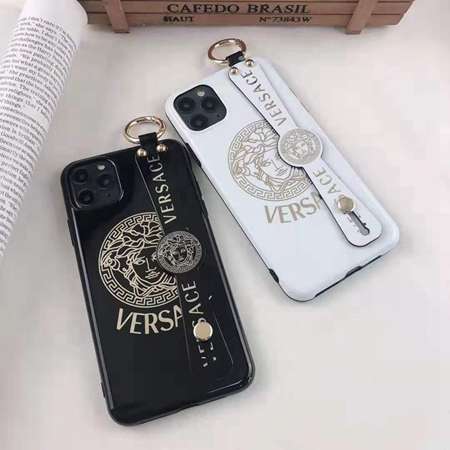 Versace iphone12pro max ケース ヴェルサーチ ブランド柄 アイフォン12pro 経典的 通勤風 iphone12 簡約的 持ちベルト スタンド機能 大人気 iphone12mini セレブ愛用 ユニセックス 海外通販