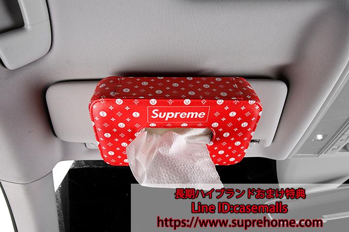 車用ティッシュホルダー レザー製 SUPREME