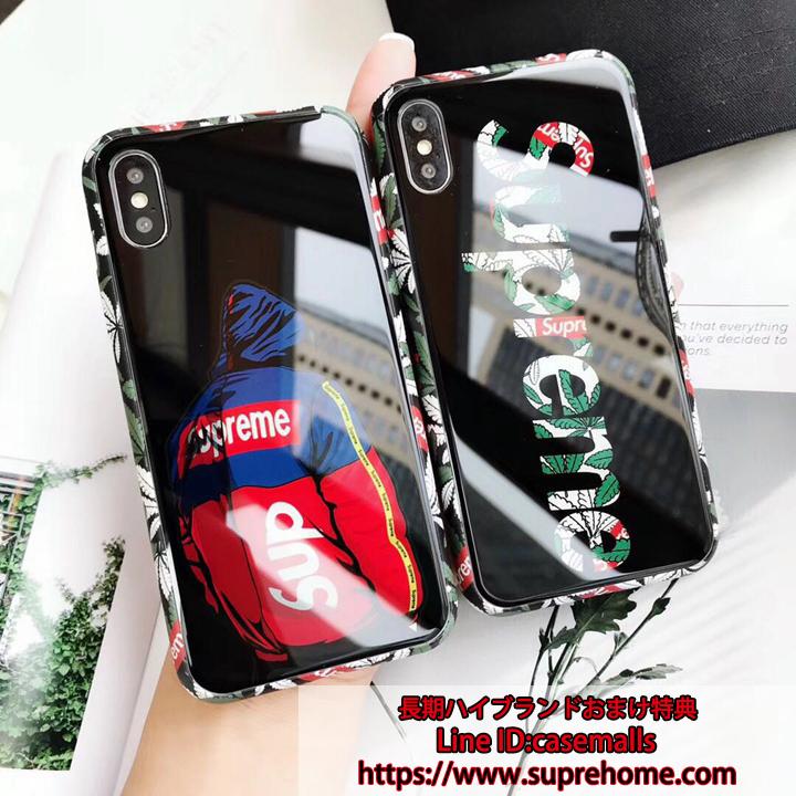 鏡面 supreme iphonex ガラスケース