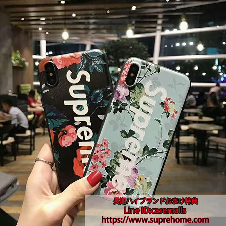 iphone8 plusケース フラワー supreme