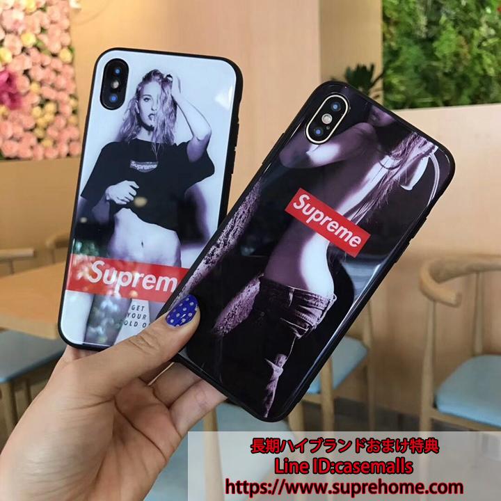 iPhoneXs MAXガラスケース supreme