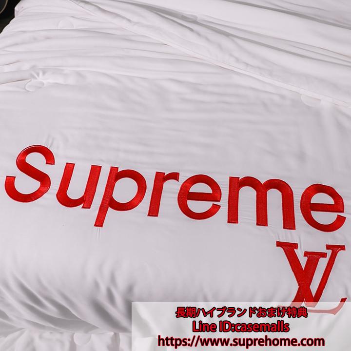 LV supreme ベッド用品 白い 簡潔 ホワイト 刺繍 モーダル 涼しい 夏 快適