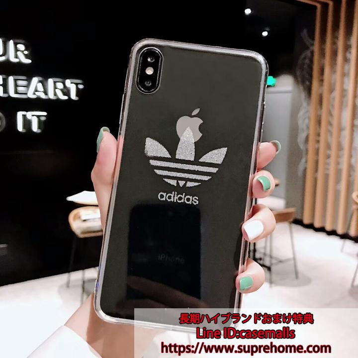 スマホケース IPHONEXS カバー Adidas ラメロゴ キラキラ