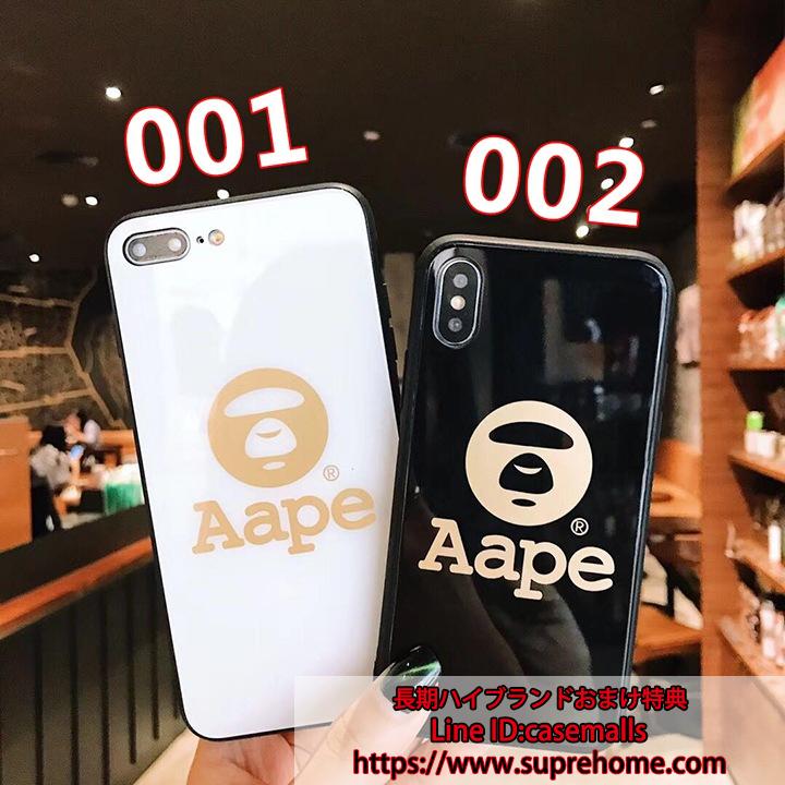 Aape iPhoneX ケース ガラス製