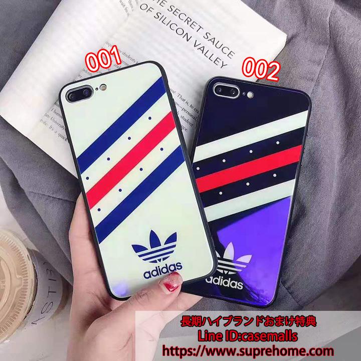 iPhoneXS MAX ガラスケース Adidas ブルーレイ