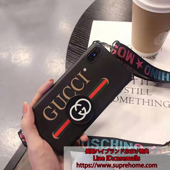 Gucci iPhoneXケース ストラップ付き