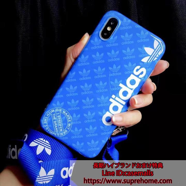 iPhoneXs ケース adidas 新品 三つ葉ロゴ