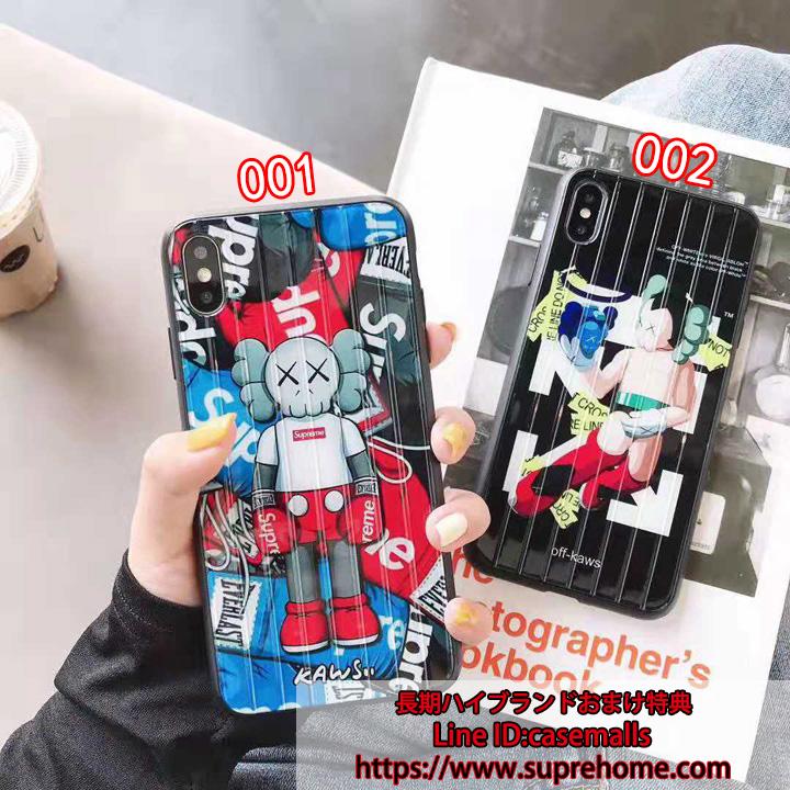 SUPREME＆KAWS iPhone XS ケース パロディ風