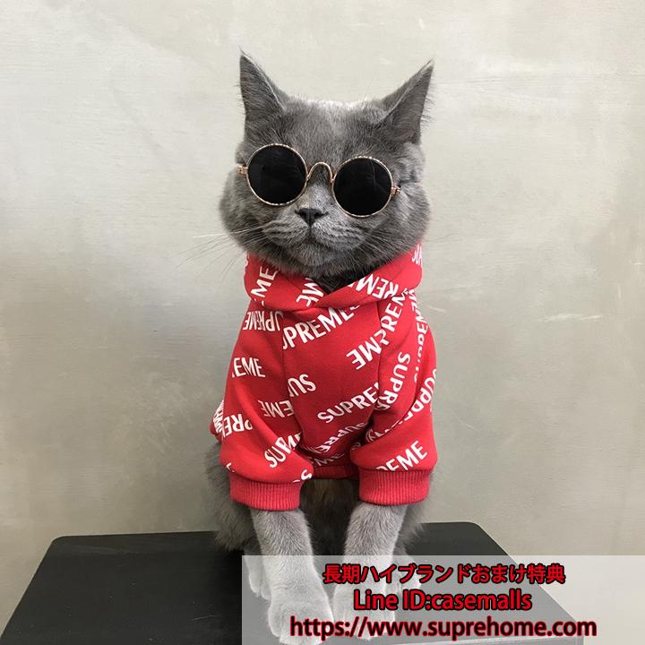 抜け毛防止 犬服 スウェット supreme 抜け毛防止 犬服 ワンちゃん服 スウェット ドッグウェア 猫服 ペットウェア ブランド風supreme 可愛い 純綿 あったか 薄型 春夏服 個性 犬の服 お散歩 お出かけ 小型犬 萌え チワワ テディ