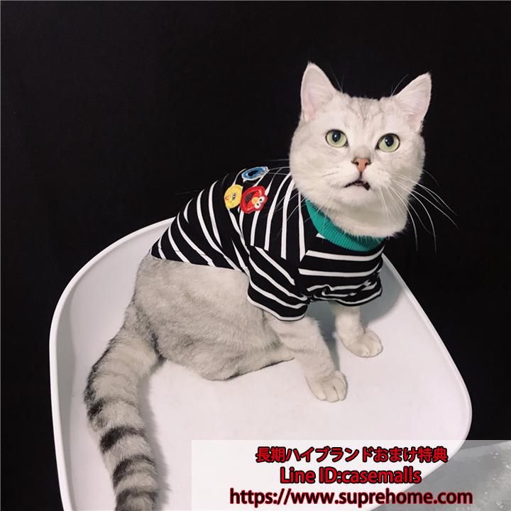 犬服 猫服 ペット服 tシャツ ペット服 ペットウェア tシャツ 縞柄 猫犬通用 夏服