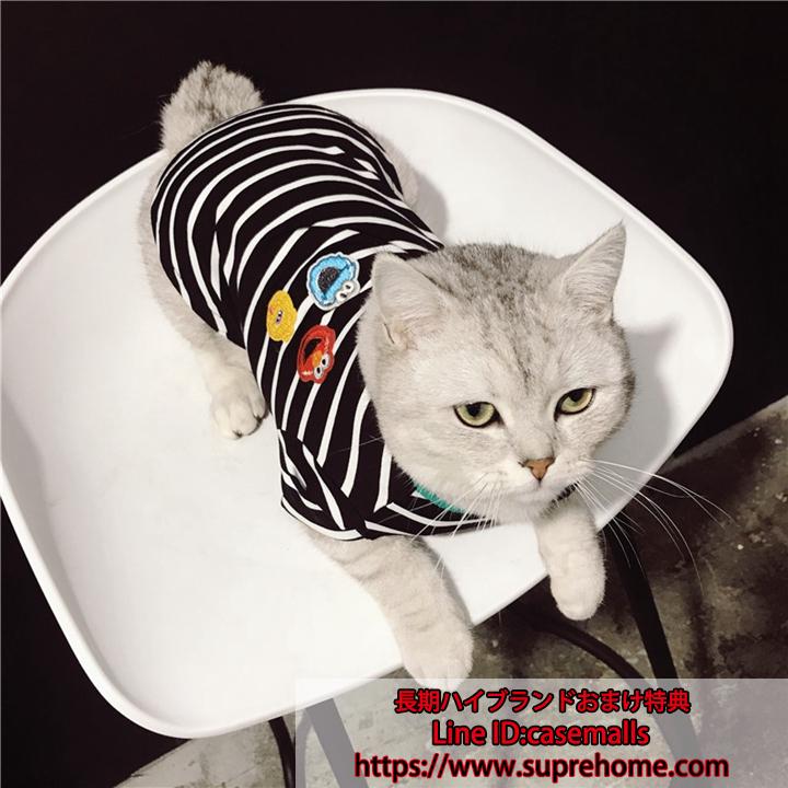 犬服 猫服 ペット服 tシャツ ペット服 tシャツ ペットウェア 縞柄 猫犬通用 夏服