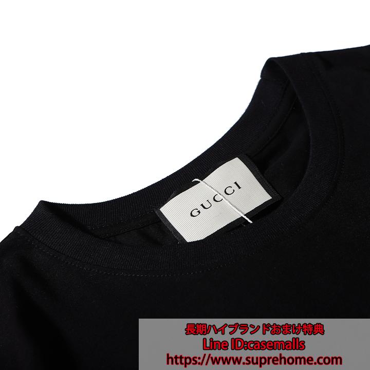 gucci ブラック ホワイト 丸襟  Tシャツ