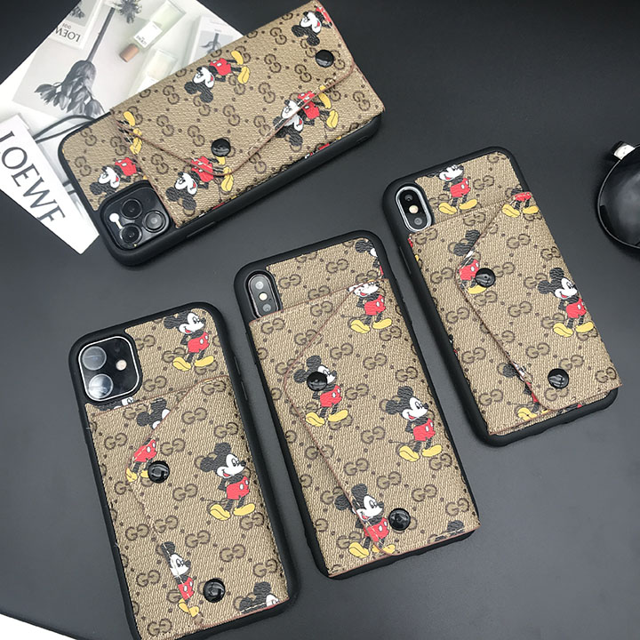 スマホケース カード収納 グッチ 背面 手帳型 アイフォン12ケース 人気 gucci ミッキー iphone12pro ケース 可愛い iphone12pro max ケース 耐 衝撃 iphone12miniケース ディズニー ぺア 大人