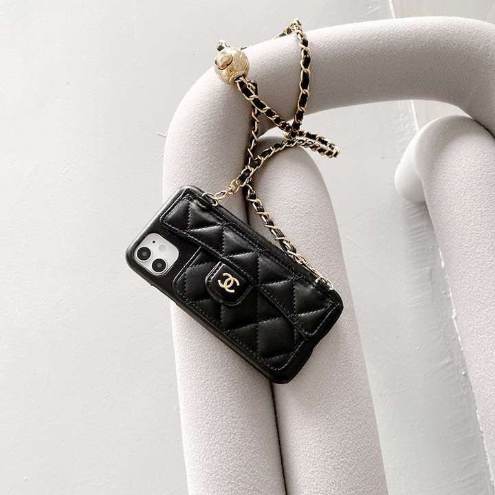 chanel スマホケース チェーン アイフォーンx/xs