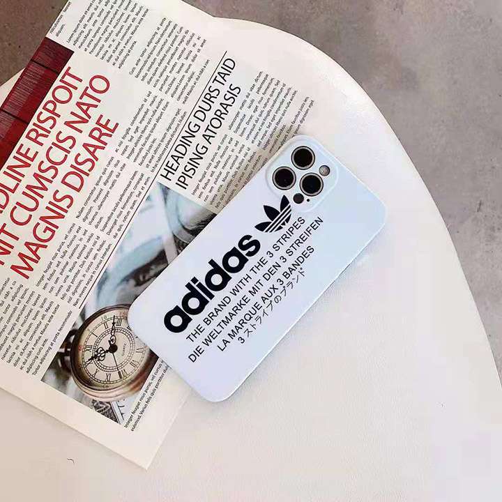 ホワイト アイホン8 plus スマホケース adidas